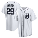 Detroit Tigers #29 Tarik Skubal AmberGomez White Home Replica Jersey