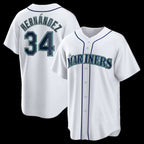 Seattle Mariners #34 Felix Hernandez White AmberGomez Home Retired Player Replica Jersey
