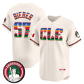 Cleveland Guardians #57 Shane Bieber Cream AmberGomez Mexico Vapor Premier Limited Stitched Jersey
