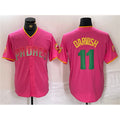 San Diego Padres #11 Yu Darvish Pink AmberGomez Cool Base Stitched Jersey