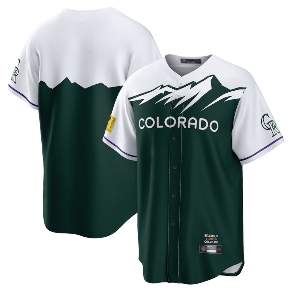 Colorado Rockies Blank Player Green AmberGomez City Connect Home Game Stitched Jerseys