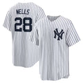 New York Yankees #28 Austin Wells White AmberGomez Home Replica Jersey