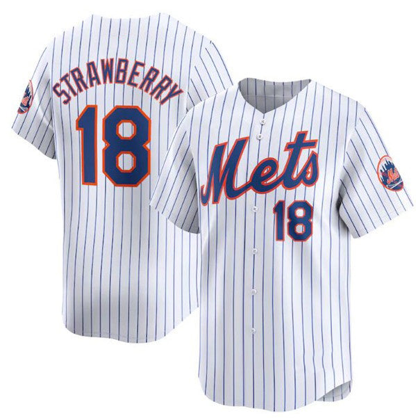 New York Mets #18 Darryl Strawberry White AmberGomez 2024 Home Limited Stitched Jersey
