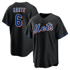New York Mets #6 Starling Marte Black AmberGomez Stitched Cool Base Jersey