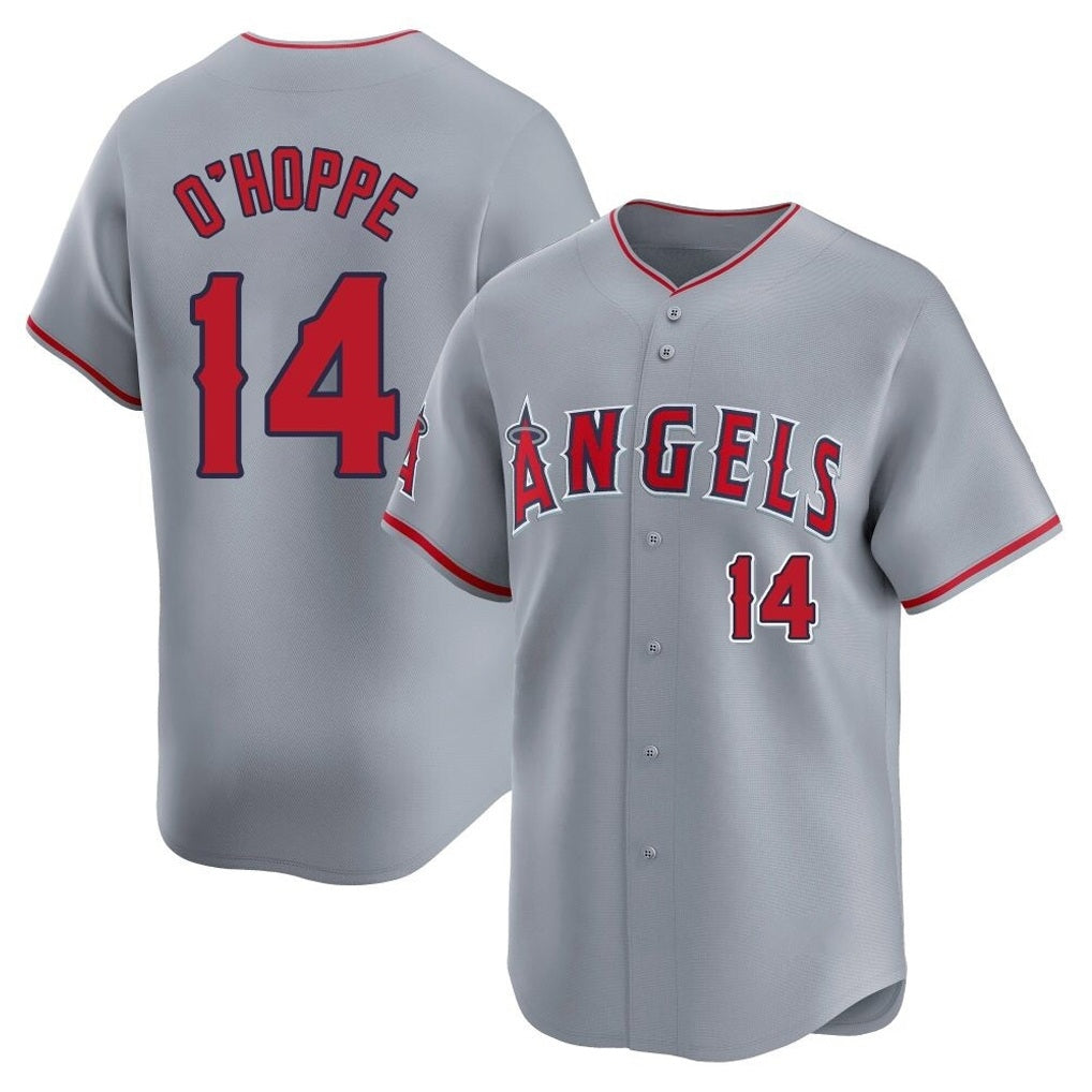 Los Angeles Angels #14 Logan O'Hoppe Player Gray AmberGomez Home Limited Stitched Jerseys