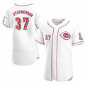 Cincinnati Reds #37 Tyler Stephenson White AmberGomez Stitched Flex Base Jersey