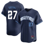 Chicago Cubs #27 Seiya Suzuki Player Navy AmberGomez City Connect Limited Home Stitched Jerseys