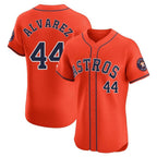 Houston Astros #44 Yordan Alvarez Player Orange AmberGomez Home Limited Elite Stitched Jerseys
