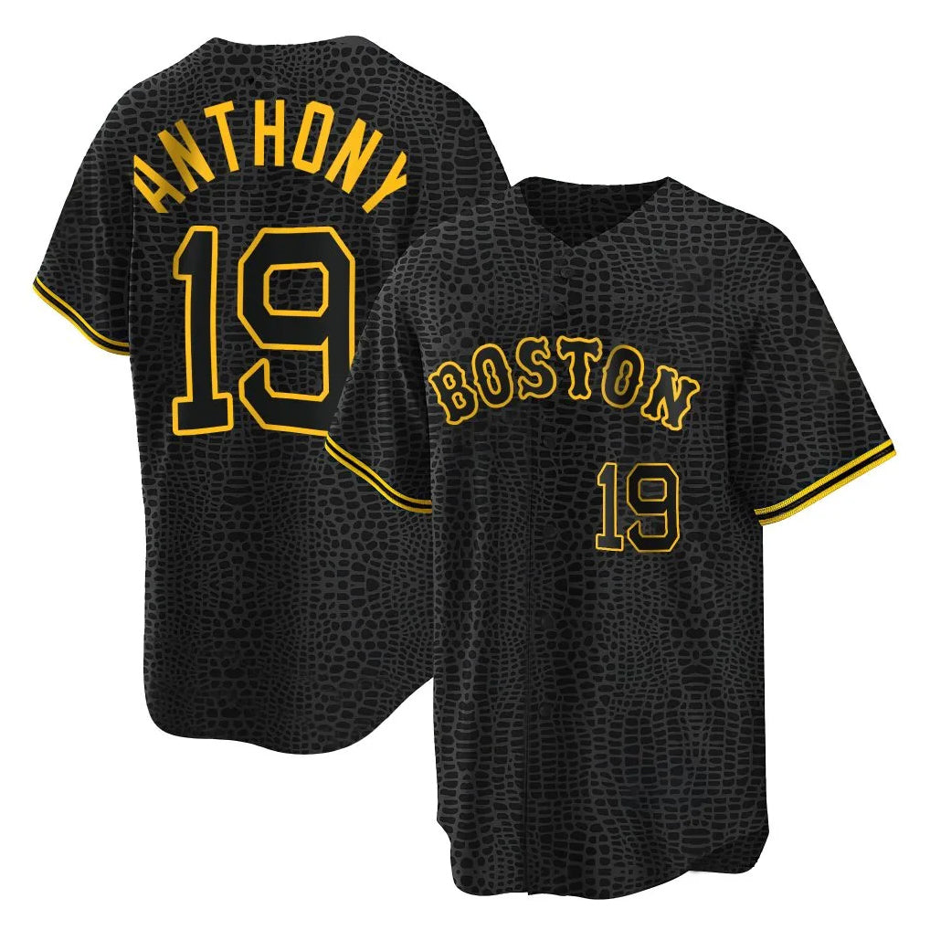 Boston Red Sox #19 Roman Anthony Player Black AmberGomez Snake Skin City Home Game Stitched Jerseys