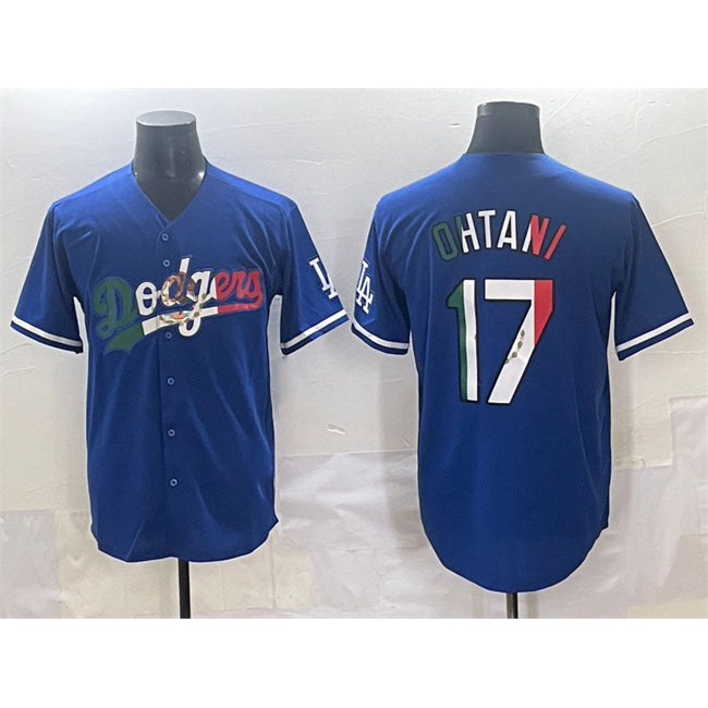 Los Angeles Dodgers #17 Shohei Ohtani Blue AmberGomez Mexico Stitched Jersey