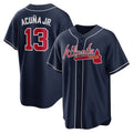 Atlanta Braves #13 Ronald Acuna Jr. Navy AmberGomez Alternate Replica Player Name Jersey