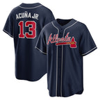 Atlanta Braves #13 Ronald Acuna Jr. Navy AmberGomez Alternate Replica Player Name Jersey