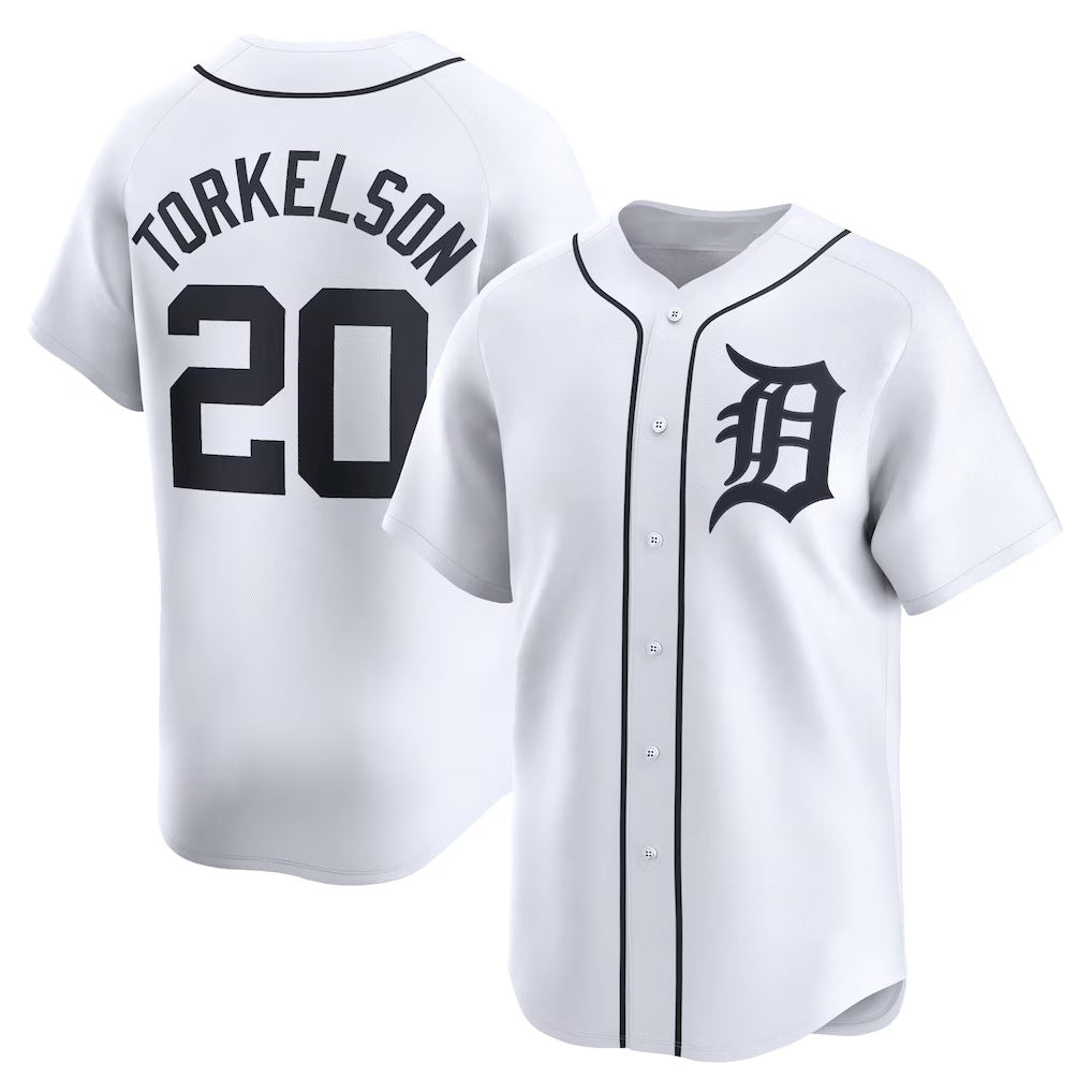 Detroit Tigers #20 Spencer Torkelson White AmberGomez Home Limited Player Jersey