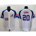 Atlanta Braves #20 Marcell Ozuna Number White AmberGomez 2023 City Connect Flex Base Stitched Jersey
