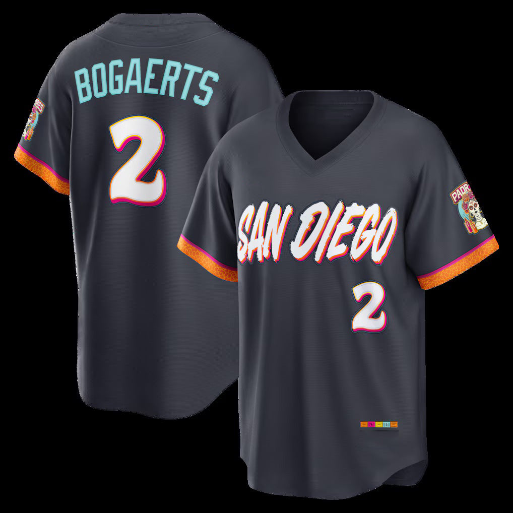 San Diego Padres #2 Xander Bogaerts Obsidian AmberGomez 2026 City Connect Stadium Jersey