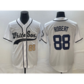 Chicago White Sox #88 Luis Robert Number White AmberGomez Cool Base Stitched Jersey