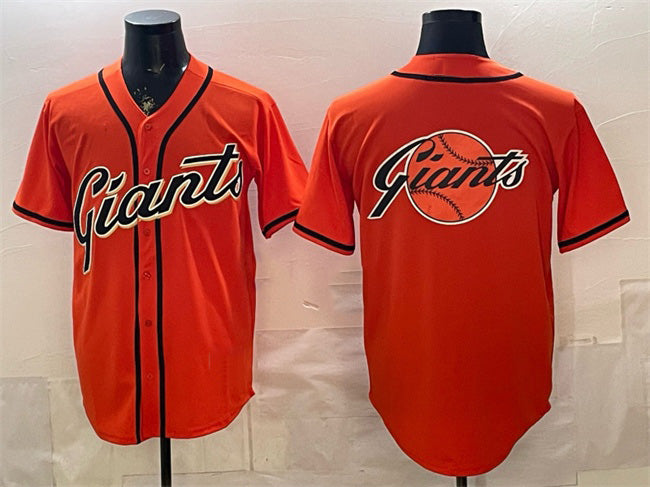 San Francisco Giants Team Big Logo Orange AmberGomez Cool Base Stitched Jersey