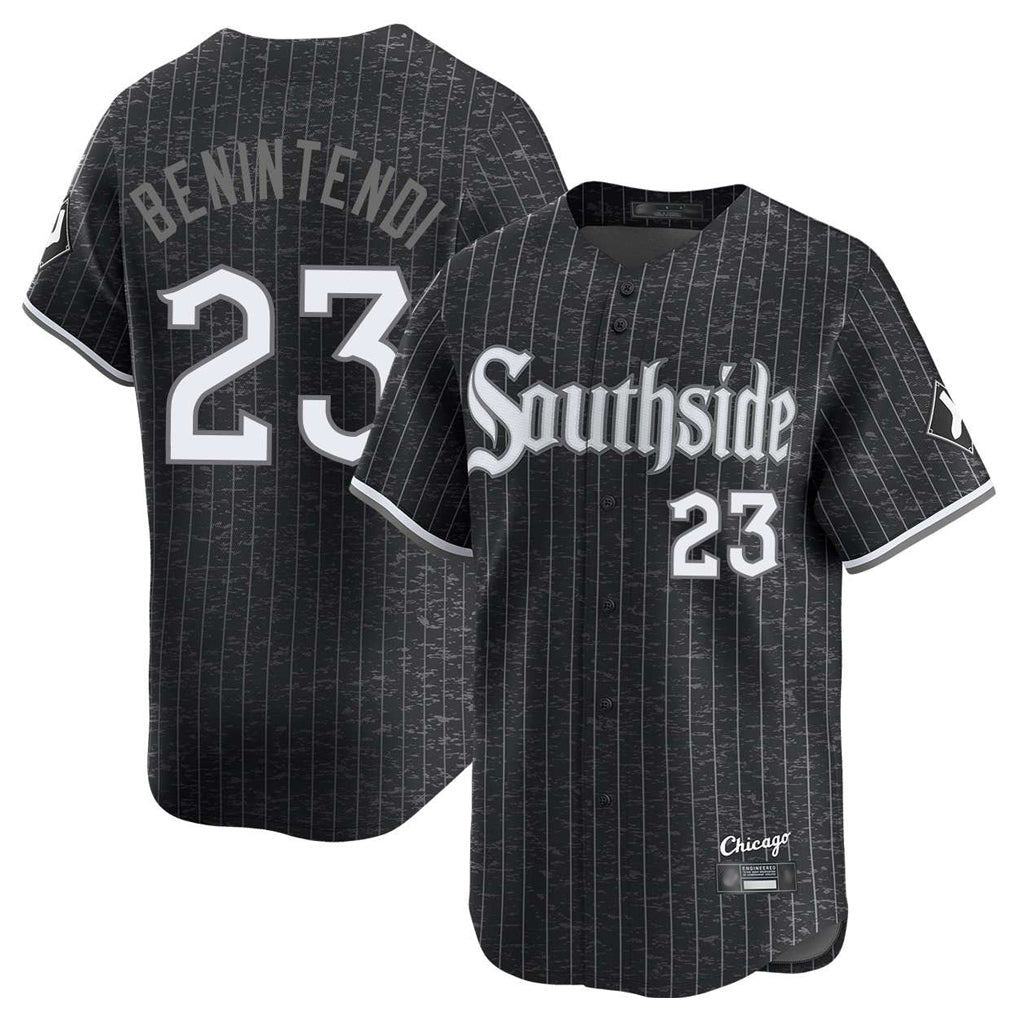 Chicago White Sox #23 Andrew Benintendi Player Black AmberGomez City Connect Limited Home Stitched Jerseys