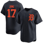 Detroit Tigers #17 Jace Jung Black AmberGomez 2024 Alternate Limited Stitched Jersey