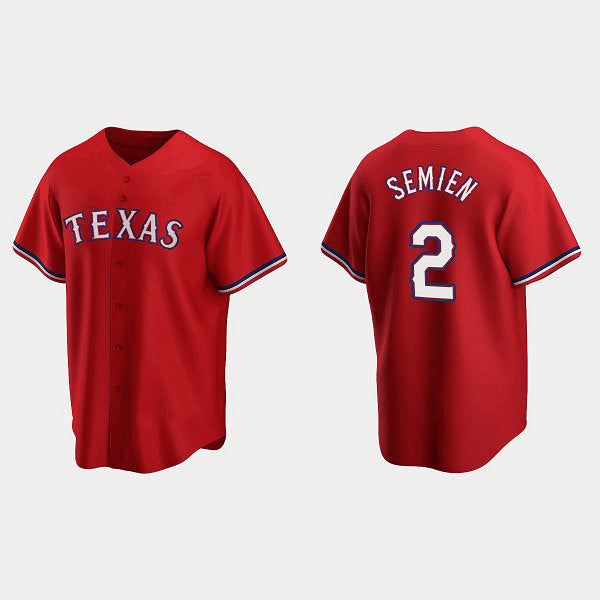 Texas Rangers #2 Marcus Semien Red AmberGomez Cool Base Stitched Jersey