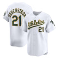 Oakland Athletics #21 Tyler Soderstrom White AmberGomez Home Limited Player Jersey