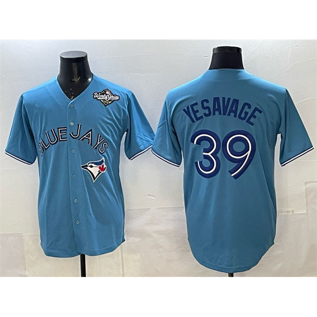 Toronto Blue Jays #39 Trey Yesavage Blue AmberGomez 2025 World Series Home Cool Base Stitched Jersey