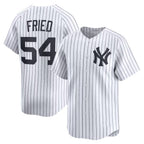 New York Yankees #54 Max Fried White AmberGomez Home Limited Player Jersey 2