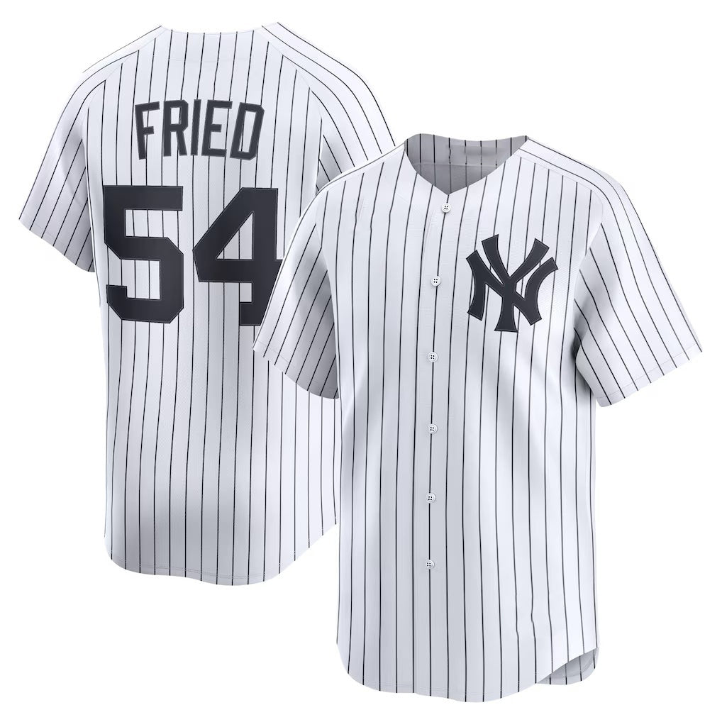 New York Yankees #54 Max Fried White AmberGomez Home Limited Player Jersey 2