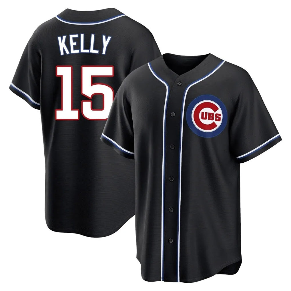 Chicago Cubs #15 Carson Kelly Player Black AmberGomez Fashion Out Game Stitched Jerseys