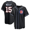 Chicago Cubs #15 Carson Kelly Player Black AmberGomez Fashion Out Game Stitched Jerseys