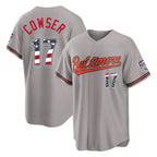 Baltimore Orioles #17 Colton Cowser Player Gray AmberGomez USA 250 Fourth of July Home Game Stitched Jerseys