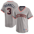 Detroit Tigers #3 Alan Trammell Player Gray AmberGomez Cooperstown T-shirt Home Game Stitched Jerseys