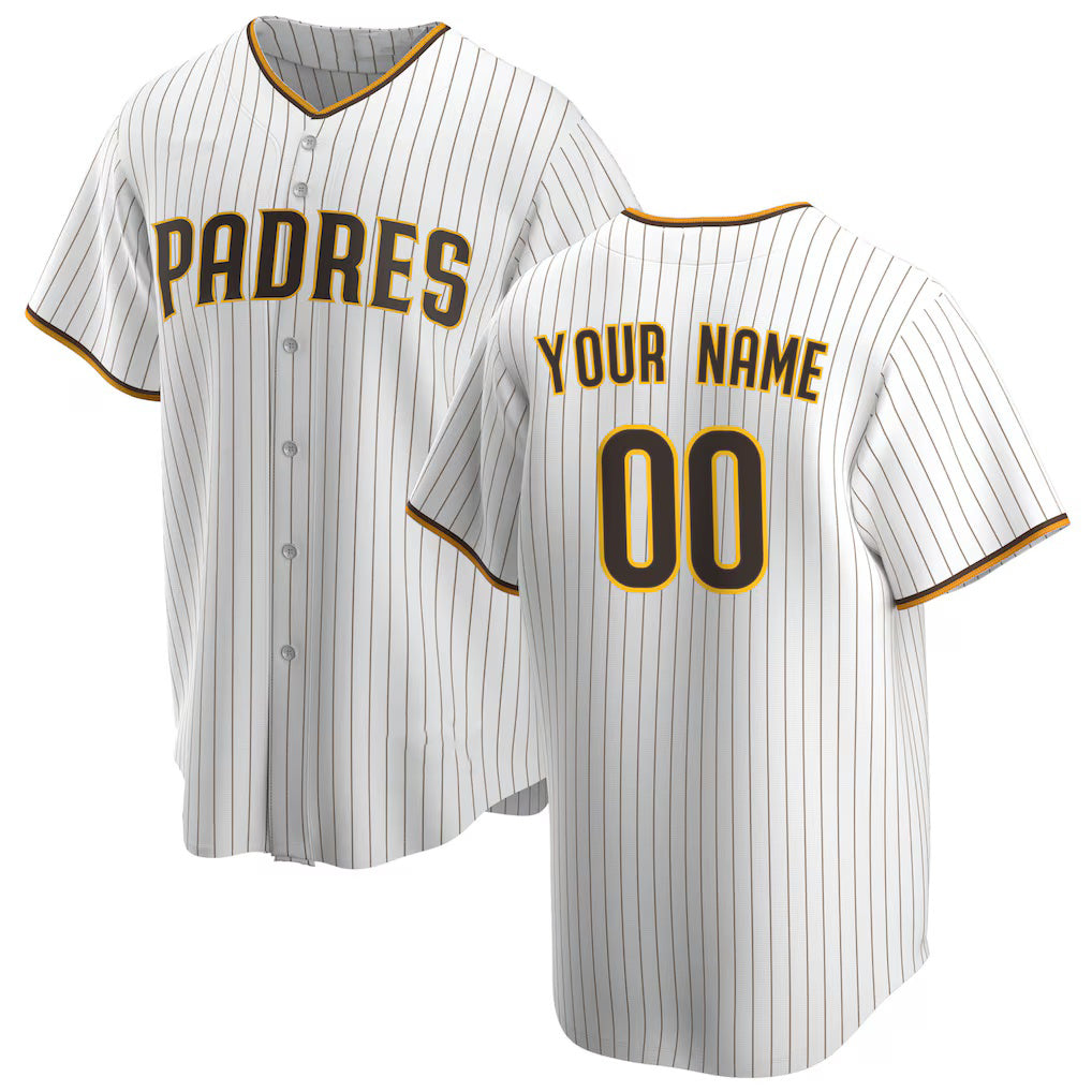Custom San Diego Padres White AmberGomez Home Replica Jersey