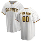 Custom San Diego Padres White AmberGomez Home Replica Jersey