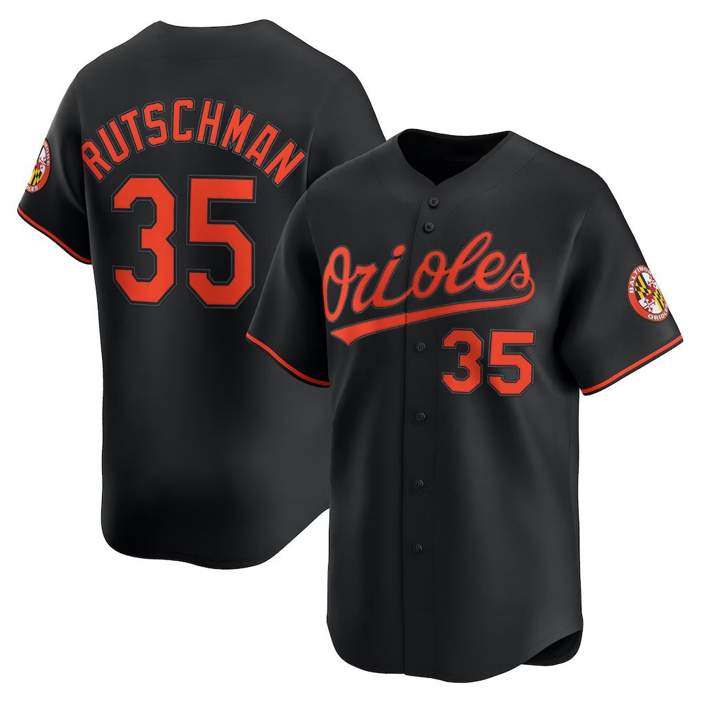Baltimore Orioles #35 Adley Rutschman Black AmberGomez Alternate Limited Player Jersey