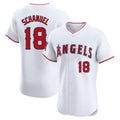 Los Angeles Angels #18 Nolan Schanuel Player White AmberGomez Limited Elite Stitched Home Jerseys