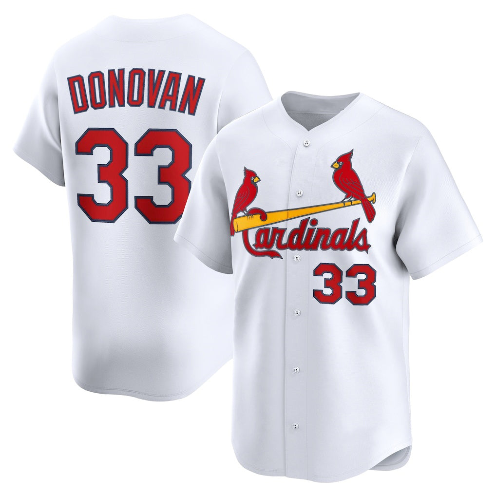 St. Louis Cardinals #33 Brendan Donovan White AmberGomez Home Limited Player Jersey