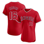Los Angeles Angels #16 Yusei Kikuchi Player Red AmberGomez Home Limited Elite Stitched Jerseys