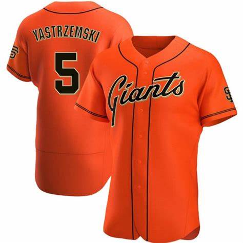 San Francisco Giants #5 Mike Yastrzemski Orange AmberGomez Flex Base Jersey