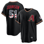 Arizona Diamondbacks #51 Randy Johnson Player Black AmberGomez USA 250 Fourth of July Game Home Stitched Jerseys