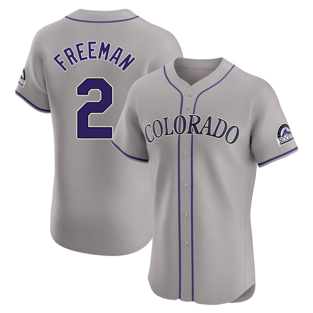 Colorado Rockies #2 Tyler Freeman Player Gray AmberGomez Limited Elite Home Stitched Jerseys