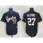 Houston Astros #27 Jose Altuve Black AmberGomez Cactus Jack Cool Base Jersey