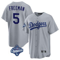 Los Angeles Dodgers #5 Freddie Freeman Player Gray AmberGomez World Series Meet Game Stitched Jerseys