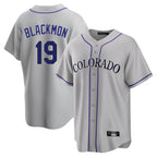 Colorado Rockies #19 Charlie Blackmon Player Gray AmberGomez Game Home Stitched Jerseys