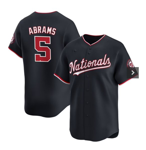 Washington Nationals #5 CJ Abrams Navy AmberGomez 2024 Alternate Limited Stitched Jersey