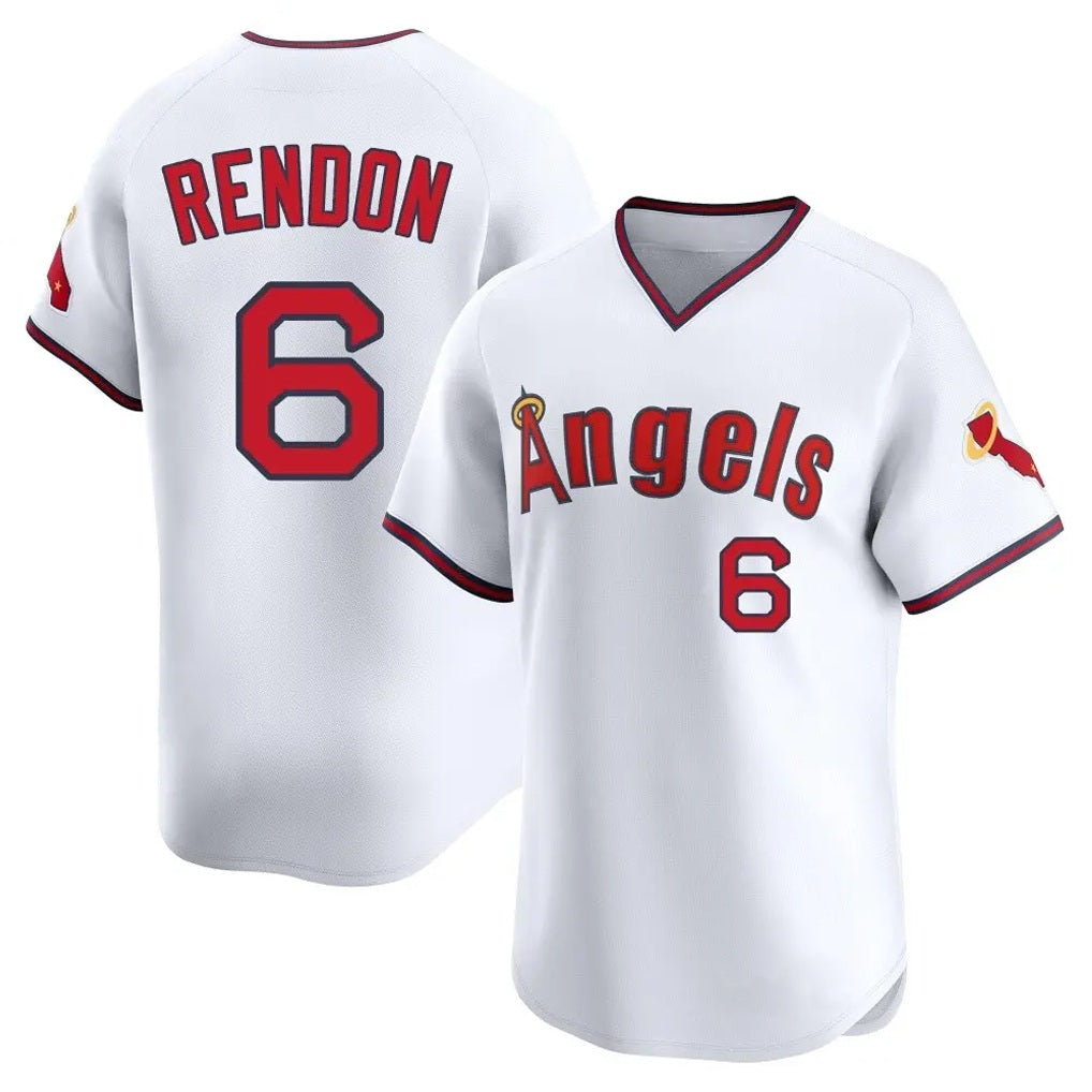 Los Angeles Angels #6 Anthony Rendon Player White AmberGomez T-shirt Home Limited Stitched Jerseys