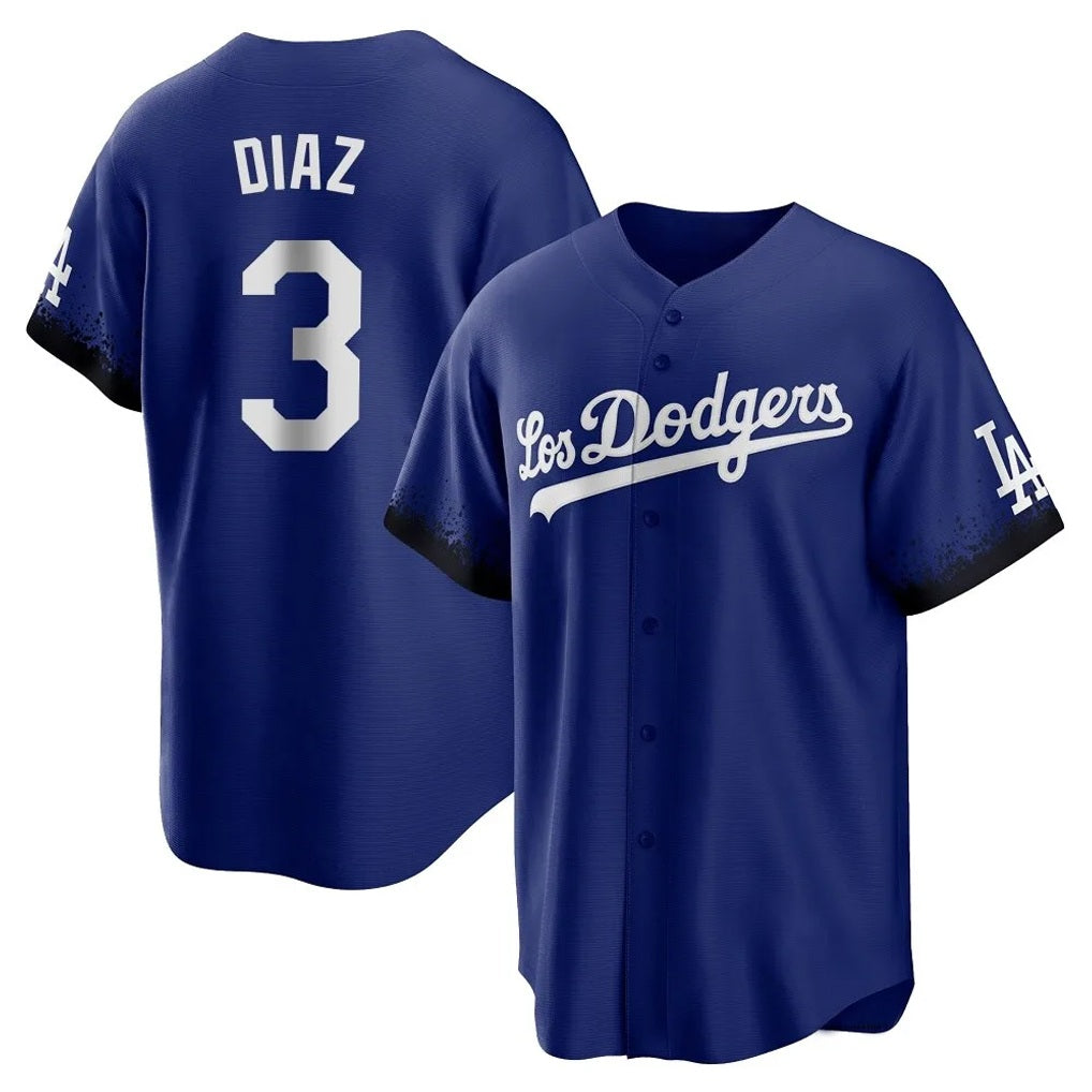 Los Angeles Dodgers #3 Edwin D¨ªaz Player Royal AmberGomez City Connect Home Game Stitched Jerseys