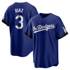 Los Angeles Dodgers #3 Edwin D¨ªaz Player Royal AmberGomez City Connect Home Game Stitched Jerseys