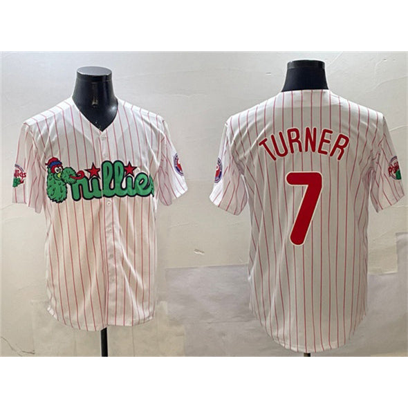 Philadelphia Phillies #7 Trea Turner White AmberGomez Phanatic Cool Base Stitched Jersey