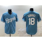 Kansas City Royals #18 Yuli Gurriel Blue AmberGomez Cool Base Stitched Jersey